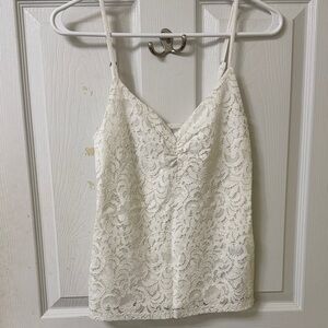 Hollister White Lace Tank Top